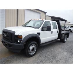 2010 FORD F550 CREW CAB FLATBED, S/N 1FDAW5GY9AEB00867, V10 GAS ENGINE, A/T, 8'-6" STEEL FLATBED BOD