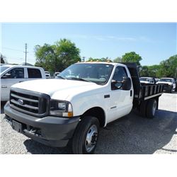 2002 FORD F550 FLATBED, S/N 1FDAF56F42EC57515, 7.3L DIESEL, A/T, 12' STEEL FLATBED BODY W/SIDES AND 