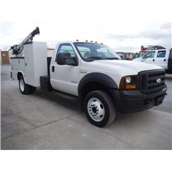 2006 FORD F550 SERVICE TRUCK, S/N 1FDAF56P86ED19285, 6.0L DIESEL ENGINE, A/T, KNAPHEIDE SERVICE BODY