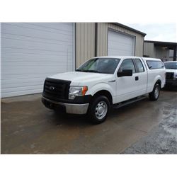 2012 FORD F150 EXT CAB PICKUP TRUCK, S/N 1FTEX1CM7CFB96476, V6 GAS, A/T, CAMPER SHELL, ODOMETER READ