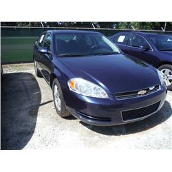 2008 CHEVROLET IMPALA, S/N 2G1WB58K681281804, V6 GAS, A/T, ODOMETER READING 200,867 MILES
