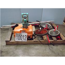 MISC SURVEY TOTAL STATION, LEVELING RODS, MEASURING WHEELS