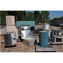MISC ICE MACHINES, A/C UNITS, DRUM OF NUTS/BOLTS