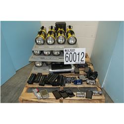 MISC EMERGENCY LIGHTS, DISTANCE MEASURING DEVICE, CAMERAS, PHONES