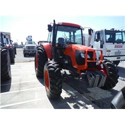 2010 KUBOTA M108S MFWD FARM TRACTOR, S/N 70280, 3 PTH, PTO, DRAW BAR, TOP LINK, 3 HYD REMOTES, 18.4-