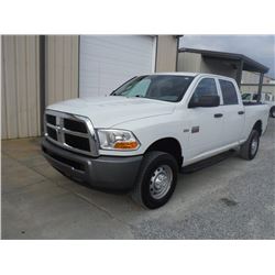 2011 DODGE RAM 2500 CREW CAB 4X4 PICKUP TRUCK, S/N 3D7TT2CT1BG571832, V8 GAS, A/T, ODOMETER READING 