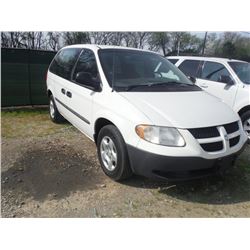 2003 DODGE CARAVAN, S/N 1D4GP25393B256450, V6 GAS, A/T, ODOMETER READING 140,694 MILES