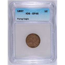 1857 FLYING EAGLE CENT, ICG EF-45