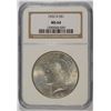 Image 1 : 1922-D PEACE SILVER DOLLAR, NGC MS-64  NICE COIN