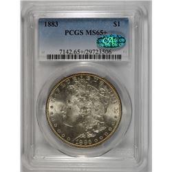 1883 MORGAN SILVER DOLLAR, PCGS MS-65+   CAC STICKER NICE!!