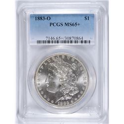 1883-O MORGAN SILVER DOLLAR, PCGS MS-65+ BLAST WHITE!!