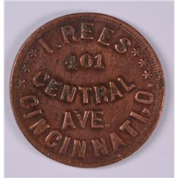 1863 CIVIL WAR TOKEN (CINCINNATI, OH) F/VF