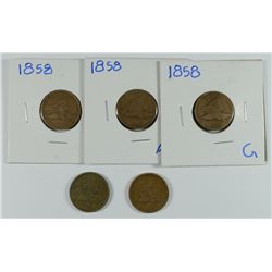 (5) 1858 FLYING EAGLE CENTS