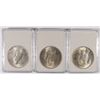 Image 2 : 1923S, 1922P, 1923P PEACE SILVER DOLLARS UNCIRCULATED