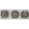 Image 1 : SET OF 1948 (P, D, S) BOOKER T WASHINGTON COMMEN HALF DOLLARS AU/BU