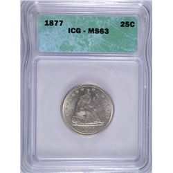 1877 SEATED QUARTER ICG MS-63
