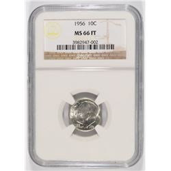 1956 ROOSEVELT DIME, NGC MS-66 FULL TORCH