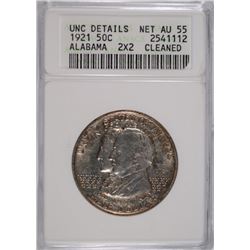 1921 2X2 ALABAMA COMMEN HALF DOLLAR ANACS UNC DETAILS