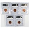 Image 2 : LOT OF ( 5 ) 1955-S LINCOLN CENTS, PCGS MS-66 REDS