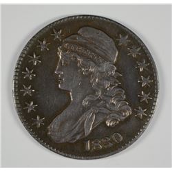 1830 BUST HALF AU 58 NICE COLOR (O-106) BEAUTIFUL COIN
