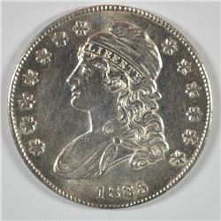 1835 BUST HALF DOLLAR, MS-63 (CLEANED) BLAST WHITE, LOTS of LUSTRE