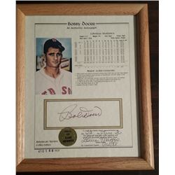 Bobby Doerr  Hall Of Fame Member  Authentic Autograph With States in a Frame