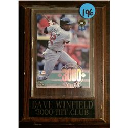 Dave Winfield 3000 Hit Club Baseball Card in Plaque