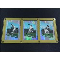 (3) Three 1993 Bleachers Nolan Ryan Cards depicting Nolan's Career, each card is #d/10,000