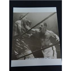 11"x14" Sepia Toned Photo of Rocky Marciano vs. Joe Louis Oct. 1951