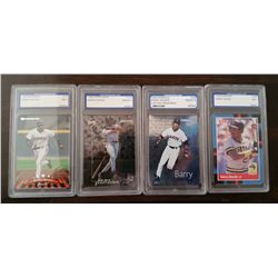 (4) Barry Bonds Graded Baseball Cards