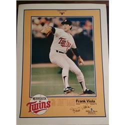 Big Power Poster (20"X15") of The "V" #16 With Frank Viola, Pitcher of the Twins With Signature