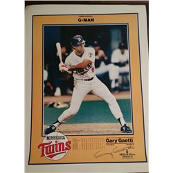 Big Power Poster (20"X15") of The G-Man #8 With Gary Gaetti, Thrid Base of the Twins With Signature