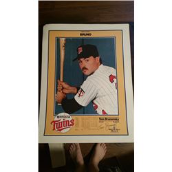 Big Power Poster (20"X15") of The Bruno #24 With Tom Brunansky Outfielder of the Twins With Signatur