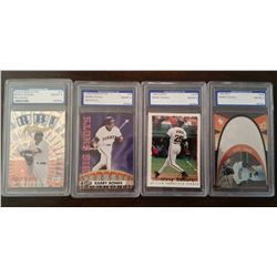 (4) Barry Bonds Graded Baseball Cards