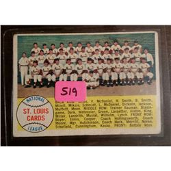 1958 Topps St. Louis Cardinals Team Photo and Checklist Card #216