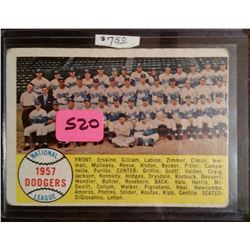1958 Topps Dodgers Team Photo and Checklist Card #71