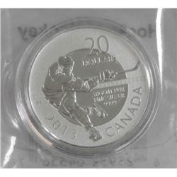 .9999 Fine Silver $20.00 Coin.- Hockey