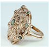 Image 3 : Alexandrite 1.0 ct & Diamond 0.46 ct Ring  9.83 gr 14 Rose Gold