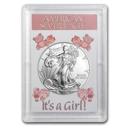 2014 1 oz Silver American Eagle BU (Its a Girl! Harris Holder)