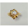 Image 1 : 18K W/G PIN / EMERALD 1 PC 0.03CT / DIAMOND RD 0.24CT, PEARL 11 MM