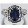Image 1 : Blue Sapphire  2.95 ctw Diamond Ring 14KW