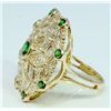 Image 3 : Tsavorite 1.03 ct & Diamond 0.49 ct Ring 9.97 gr 14K Yellow   Gold