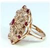 Image 3 : Ruby 1.19 ct & Diamond 0.48 ct Ring 10.19gr 14K Rose Gold