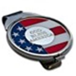 God Bless America Enameled Silver Round - Money Clip (Silvertone)