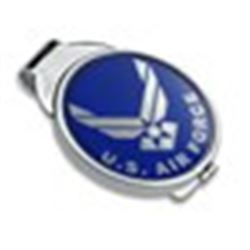 U.S. Air Force Enameled Silver Round - Money Clip (Silvertone)