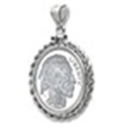 1 oz Silver Buffalo Pendant (Rope-ScrewTop Bezel)