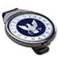 U.S. Navy Silver Enameled Round - Money Clip (Silvertone)