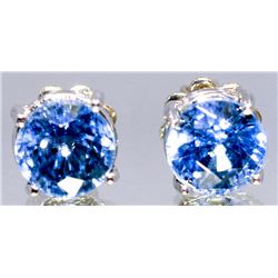 Tanzanite Stud Earrings  3.0 ctw 14KW