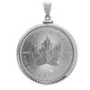 Image 1 : 2014 1 oz Silver Maple Leaf Pendant (Diamond-ScrewTop Bezel)