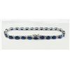 Image 1 : BLUE SAPPHIRE 13.83CT, 14K W/G BRACELET 6.78GRAM / DIAMOND 0.53CT